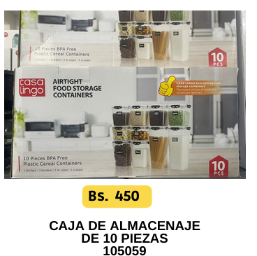 CAJA DE ALMACENAJE DE 10 PIEZAS-105059