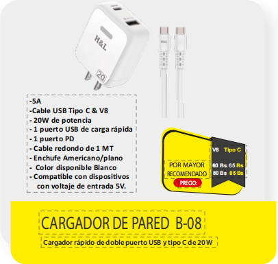 CARGADOR DE PARED B08