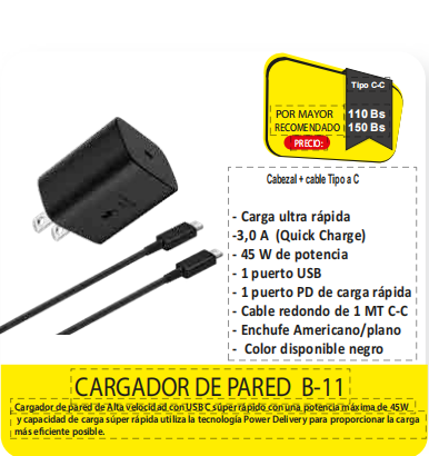 CARGADOR DE PARED B11