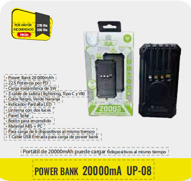 cargador portatil UP08