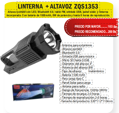 LINTERNA  + ALTAVOZ