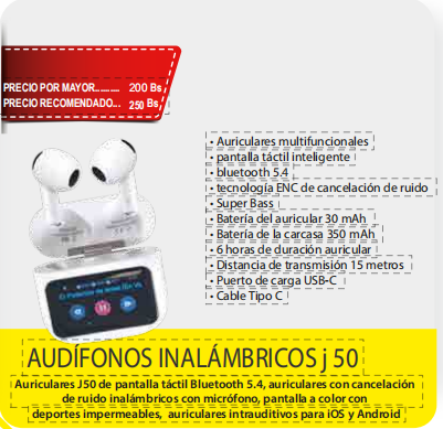 Los auriculares Bluetooth J50