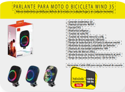 parlantes inalambrica WIND3S